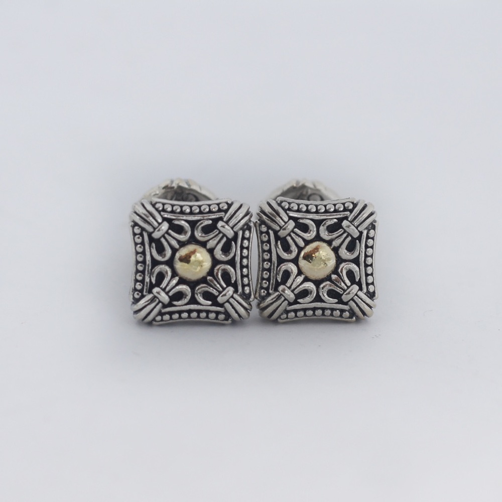 Scott Kay Silver 925 18K Gold Square Cufflinks
